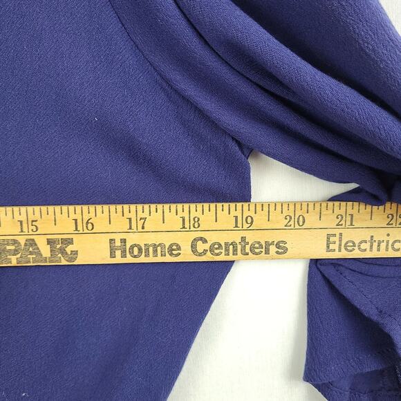 Entro Womens Blue 3/4 Sleeve V Neck Front Knot‎ One Piece Pantsuit Size Medium - Picture 10 of 11